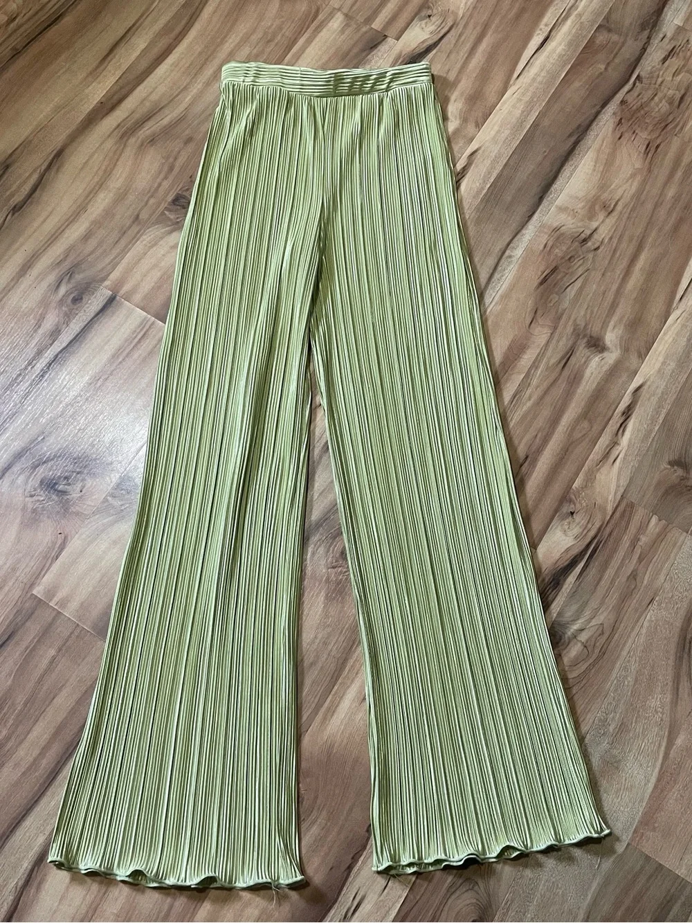 21 Saints Peridot Green Matching Set Halter Neck Crop Top & Palazzo Pants Sz M